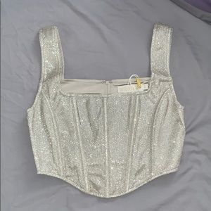Beautiful shimmery corset top.
